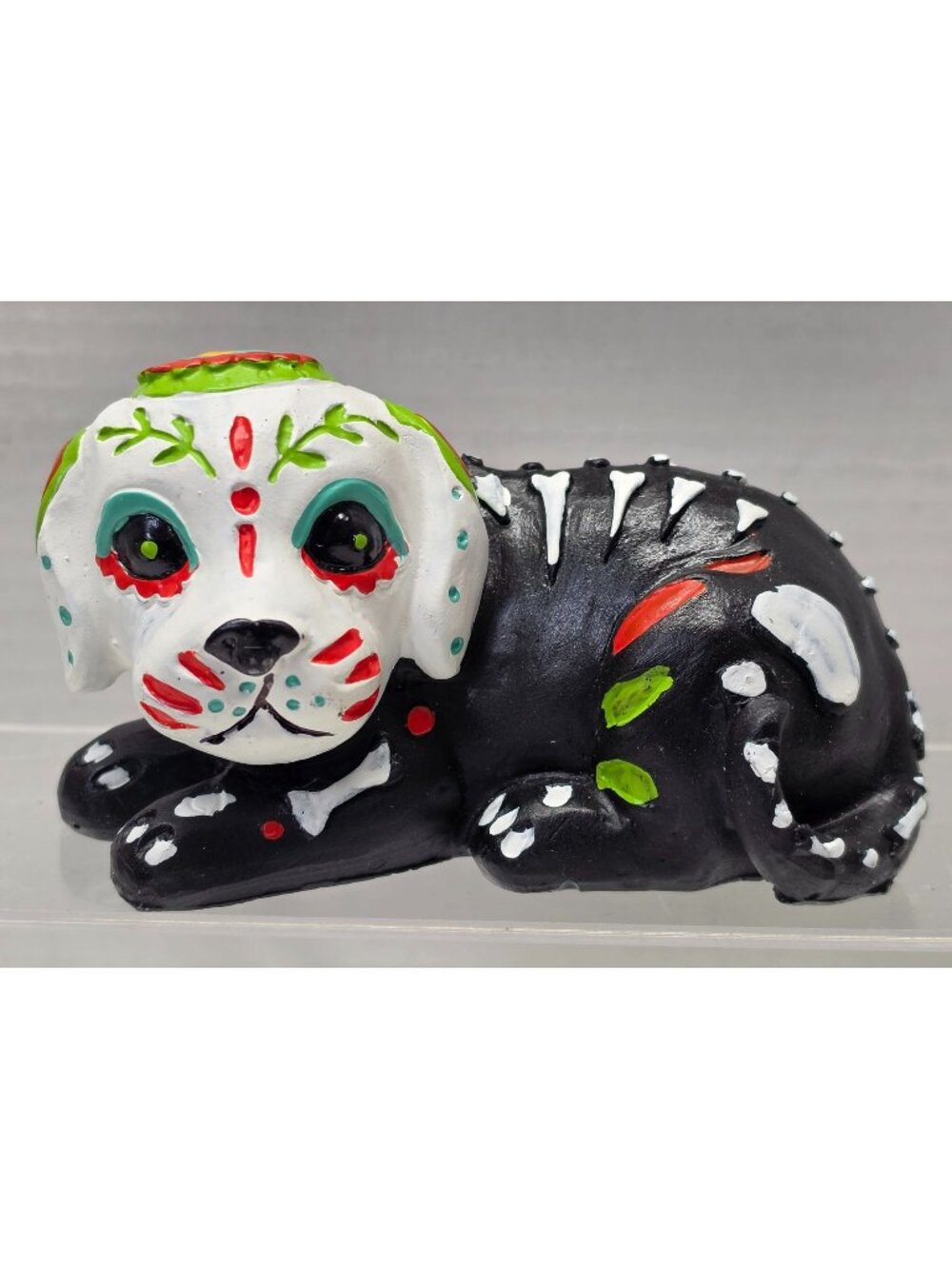 Day of the Dead Sugar Skull Dog Skeleton Figurine Halloween Decor 5"